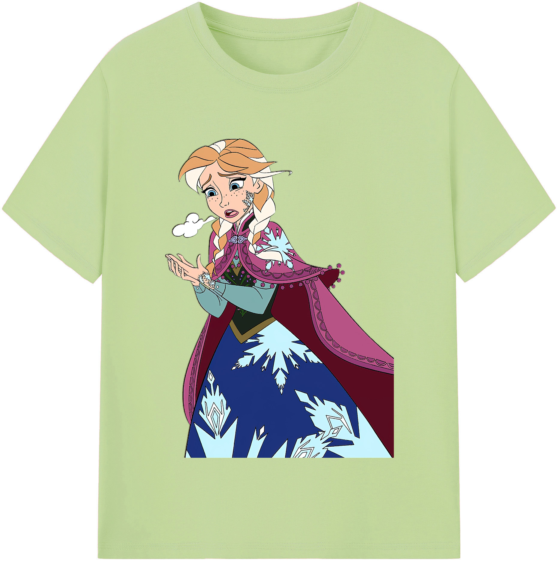 （画像用） アナと雪の女王 アンナ エルサ Frozen Anna Elsa 綿100％半袖Tシャツ（フロントプリント）